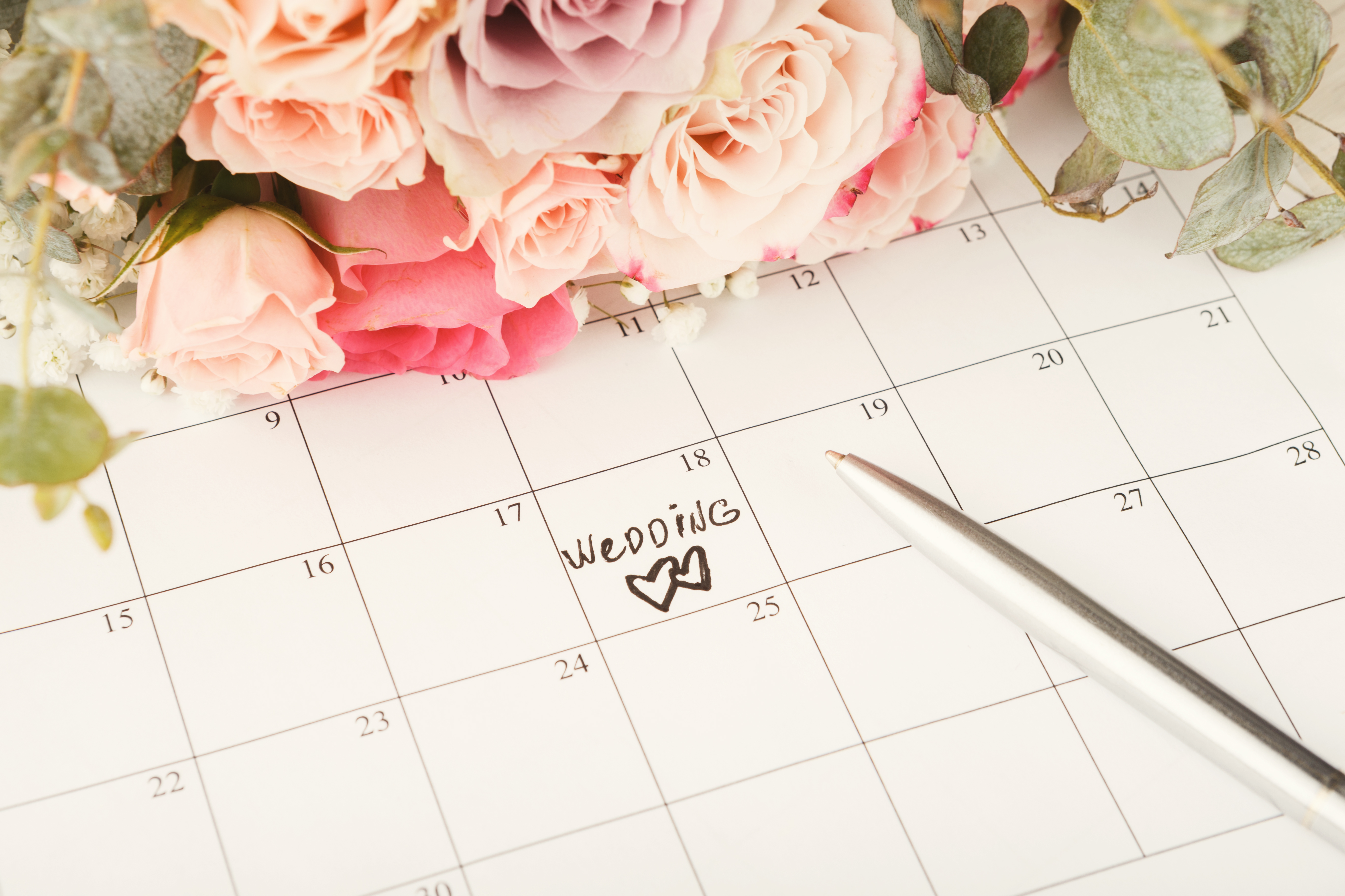 Kalender mit Hochzeitsdatum